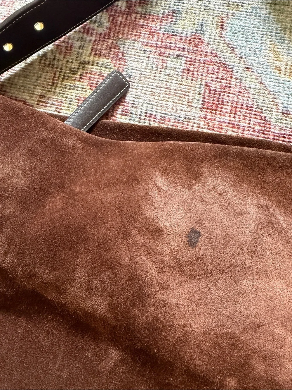 Coach Vintage Chelsea Suede Slouch Hobo Bag with Shoulder Strap gold hardware